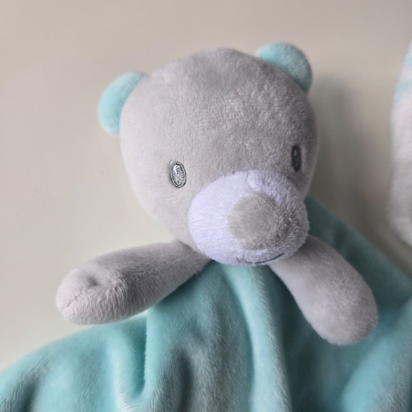 Baby Starters Teddy Bear Lovey Be Happy Blue Grey Security Blanket - Picture 10 of 14